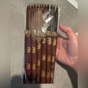Brown Elephant Design Chopsticks Set from Thailand